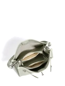 Elegante borsa a tracolla verde con grande capienza e design chic per ogni occasione.