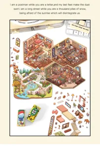 Miniature 3D scene sticker set, DIY creative miniature house scrapbooking sticker pack.