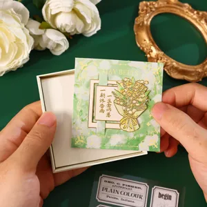 Exquisite lily of the valley bouquet metal bookmark gift box for teacher's day graduation souvenir