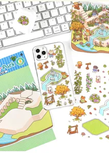 infeelme PET decorative stickers cute miniature scenery DIY journaling craft sticker sheets