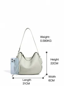 Elegante Damen Leder Schultertasche minimalistische Hobo Handtasche fuer den Alltag neu