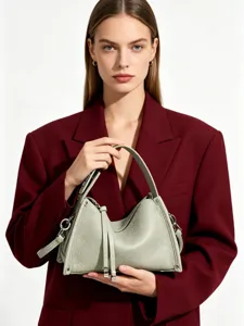 Borsa a Tracolla da Donna in Pelle Bovina Primo Fiore Minimalista Urbano Casual Borsa Incrociata Tinta Unita Borsa a Mano