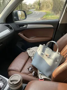 Echtleder Handtasche Damen Shopper Tasche große Kapazität Umhängetasche blau