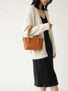 Minimalistische leren handtas voor dames stijlvolle casual schoudertas dagelijks chic