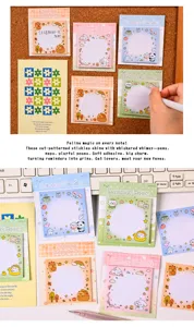 Süße Cartoon Tier Haftnotizen Notizblock Set, 30 Blatt pro Buch, ideal für Schüler und Büro.