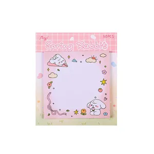 Süße rosa Cartoon Hase Haftnotizen Notizblock 30Stk Schüler Schreibwaren Schreibtisch Deko
