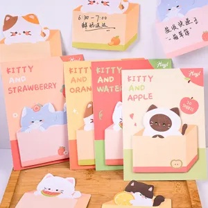 Niedliche Frucht Katzen Haftnotizen Set kreative Cartoon Notizzettel für Schüler 30 Blatt