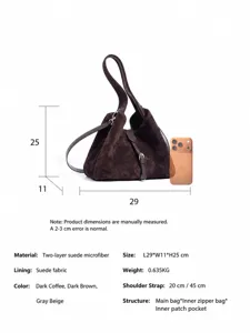 Bolso de hombro de ante moda shopper elegante con gran espacio y diseño muy refinado.