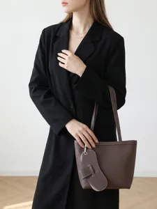 Women's Large Capacity Tote Shoulder Bag Genuine Leather Vintage Commuter Handbag