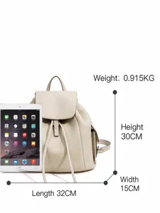 Classic genuine leather backpack women fashion casual daypack stylish travel shoulder bag.