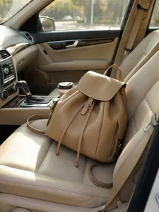 Genuine leather women fashion casual backpack chic minimalist daily travel school shoulder bag
