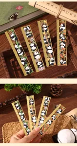 Chinese panda metal bookmark vintage hollow ruler creative stationery gift souvenir decor