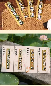 Metal panda bookmark, creative cultural gift, traditional Chinese style exquisite bookmark for reading.