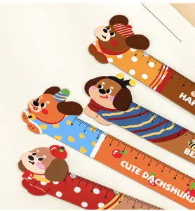 Süße Cartoon Hund magnetische Lesezeichen und Lineale, flexible 12cm Lineale für Schüler.