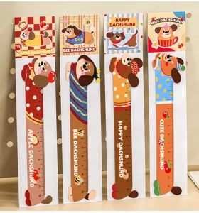 Süßer Dackel Magnet Lesezeichen Lineal 12cm flexible Lineale kreative Schüler Schreibwaren Geschenk