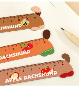 Niedliche magnetische Dackel Lesezeichen 12cm Lineal Schüler Schreibwaren kreatives Geschenk