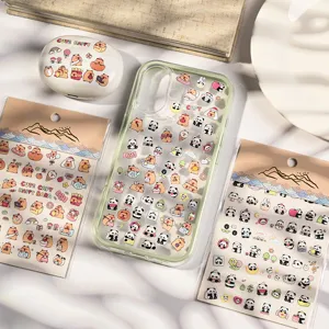Suesse Capybara Panda Aufkleber Set transparente Handyhuelle fuer DIY Dekoration