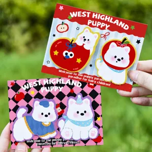 Cute West Highland White Terrier Sticky Notes Cartoon Dog Memo Pad Self Adhesive Student Stationery Paper