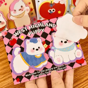 Cute West Highland puppy sticky notes, adorable cartoon dog sticky notes for students, self-adhesive.