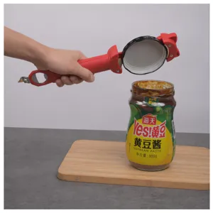 Multi-functional retractable bottle opener and jar gripper tool for effortless kitchen use.