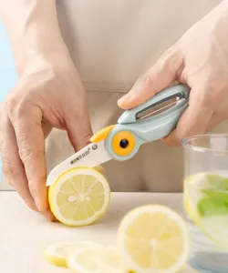 Cuchillo de fruta de cerámica plegable portátil para cocina y dormitorio, herramienta útil.