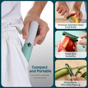 2-in-1 multifunctional fruit knife and vegetable peeler set for home kitchen use portable