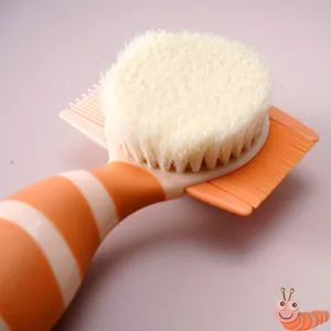 Baby soft goat hair brush and comb set newborn cradle cap remover detail view 3-in-1