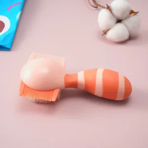 Baby hair brush detail soft bristle newborn shampoo comb pink cute design safe care tool