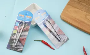 Stainless steel fishbone tweezers kitchen tool for plucking fish bones chicken and duck hair.