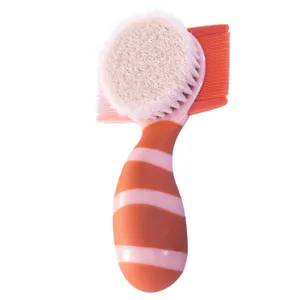 Baby hair brush and comb set soft wool newborn cradle cap removal infant safety hair care