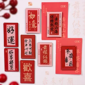 Chinese style calligraphy blessing fridge magnets acrylic cute decorative stickers home decor
