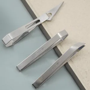 Stainless steel kitchen tweezers and hair plucking tool for fish bones and poultry.
