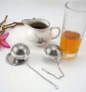 Stainless steel tea infuser ball with chain for loose leaf tea brewing kitchen tool