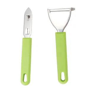 Edelstahl Gemüseschäler Set Küche Obst Kartoffel Dual Verwendung Werkzeug grüner Griff