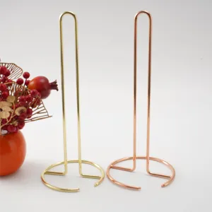 Nordic style metal desktop paper towel holder, elegant vertical iron roll paper storage stand.