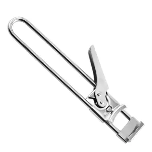 Stainless steel adjustable can opener kitchen tool, easy grip jar opener for home use.