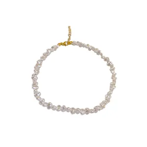 Collier de perles baroques françaises chaîne de clavicule mode minimaliste bijoux