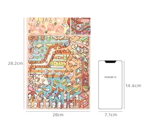 Cute cartoon scene decorative stickers 3D miniature house DIY handmade stationery material pack