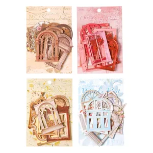 Set di carte decorative in carta per scrapbooking con finestre vintage per bricolage