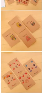 Cute mini kraft paper notebook pocket size cartoon animal journal diary book for daily planning