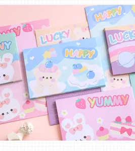 Cute cartoon stationery set with sweet envelopes and letter papers for romantic love letters.