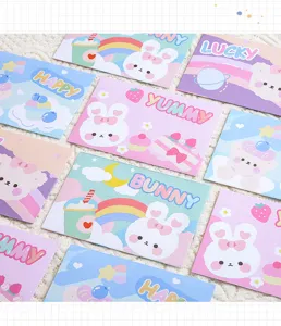 Cute cartoon envelope and stationery set, romantic love letters and sweet aesthetic paper.