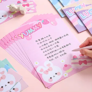 Cute cartoon stationery paper set pink sweet letter writing cute aesthetic notes envelope