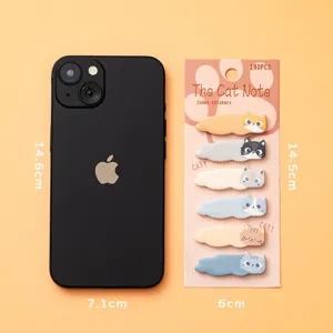 Notes adhésives index chat mignon pour étudiants, blocs-notes et marque-pages animaux.