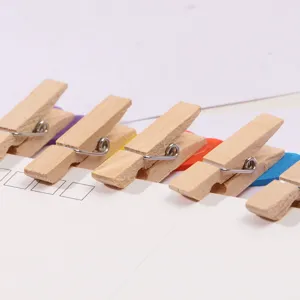 Colorful wooden clothespins set for photo hanging memo clip decoration craft use