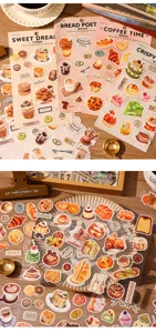 Ästhetische Dessert Brot Sticker Pack süße Tagebuch Briefpapier dekorative Set