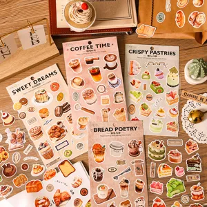 Ästhetisches Dessert Brot Thema Dekorative Aufkleber Süßes Schüler Tagebuch DIY Scrapbooking Schreibwaren Aufkleber Paket