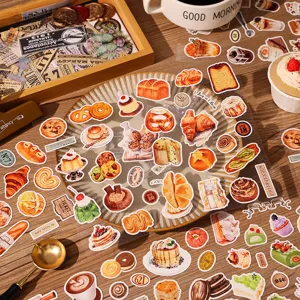 Suesse Lebensmittel Desserts Brot Aufkleber Set fuer Tagebuch DIY Aesthetische Briefpapier.