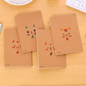 Cute mini kraft paper notebook pocket portable cartoon diary memo book for daily notes.