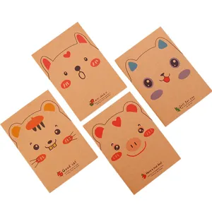 Cute mini cartoon kraft paper notebook pocket portable memo pad set for daily use now